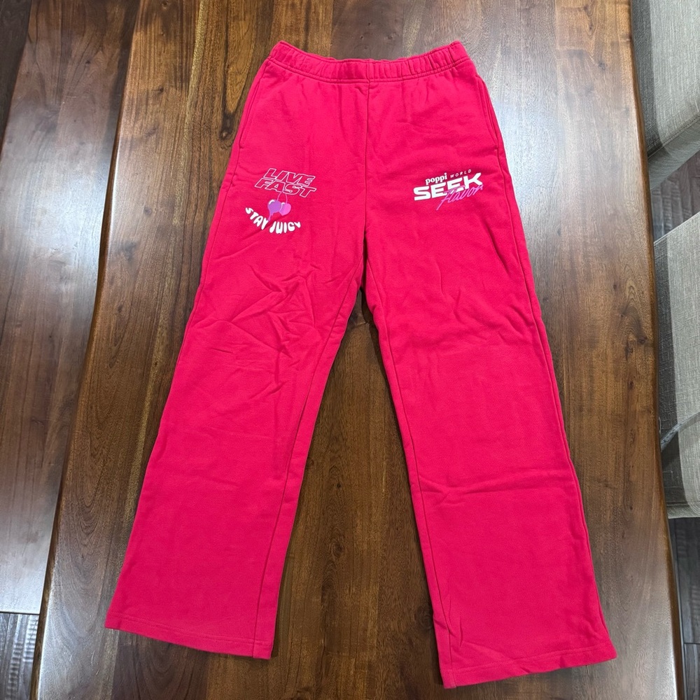 Poppi World Soda Seek Flavor Logo‎ Sweatpants Size Small